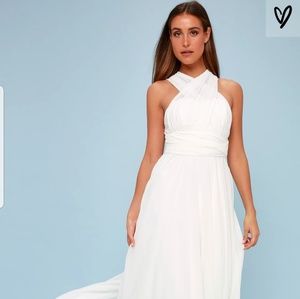 Lulu's convertible maxi dress in white Medium